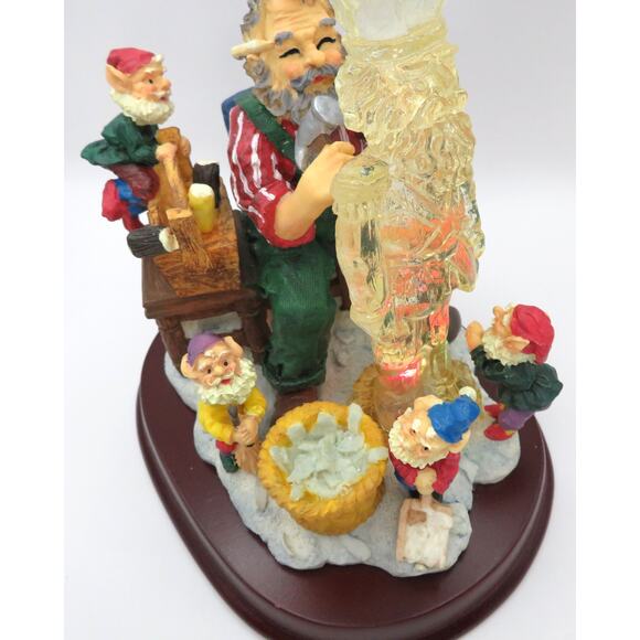 Light Up Santa Ice Carving Workshop Figurine Elves Christmas Decoration 7.5"T - Picture 12 of 12